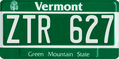 VT license plate ZTR627