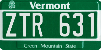 VT license plate ZTR631