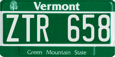 VT license plate ZTR658