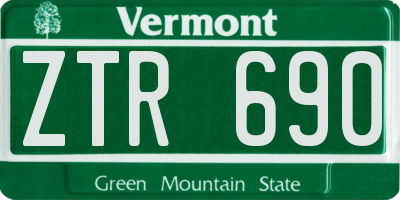 VT license plate ZTR690