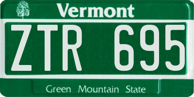 VT license plate ZTR695