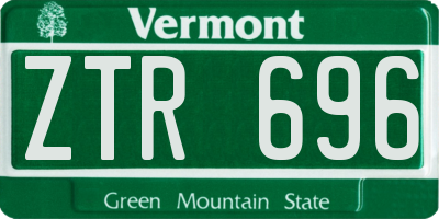 VT license plate ZTR696