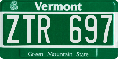 VT license plate ZTR697