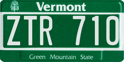VT license plate ZTR710