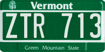 VT license plate ZTR713
