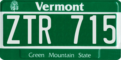 VT license plate ZTR715