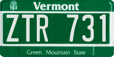 VT license plate ZTR731