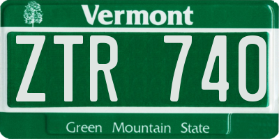 VT license plate ZTR740