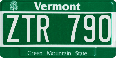 VT license plate ZTR790