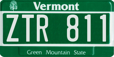 VT license plate ZTR811