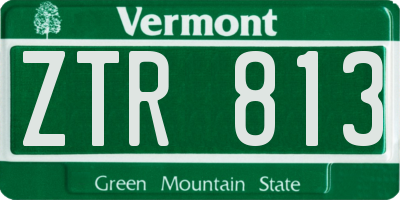 VT license plate ZTR813