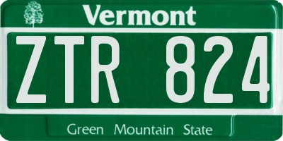 VT license plate ZTR824