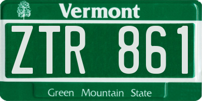 VT license plate ZTR861