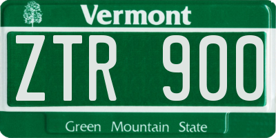 VT license plate ZTR900