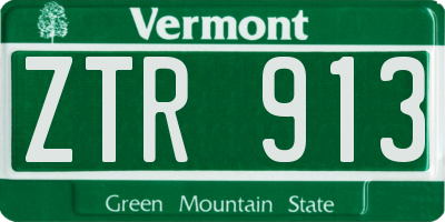VT license plate ZTR913