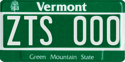 VT license plate ZTS000