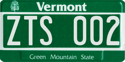 VT license plate ZTS002