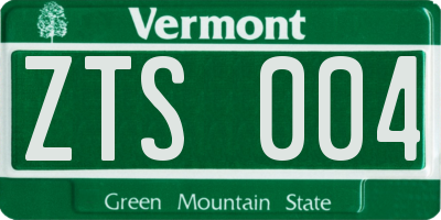VT license plate ZTS004