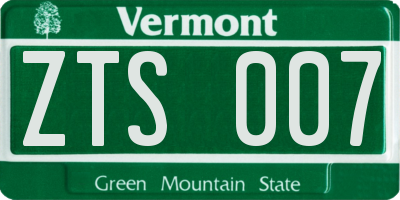 VT license plate ZTS007