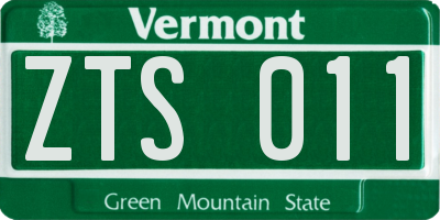 VT license plate ZTS011