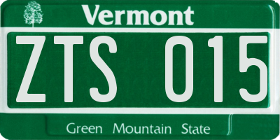 VT license plate ZTS015