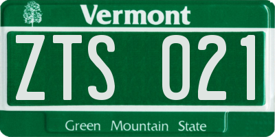 VT license plate ZTS021
