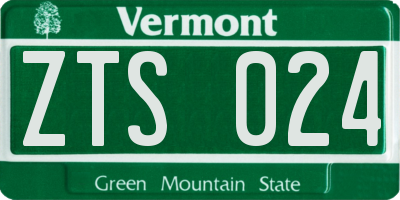 VT license plate ZTS024