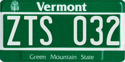 VT license plate ZTS032
