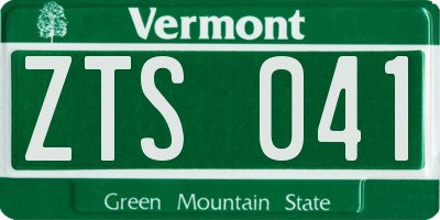 VT license plate ZTS041