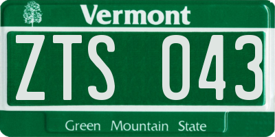 VT license plate ZTS043