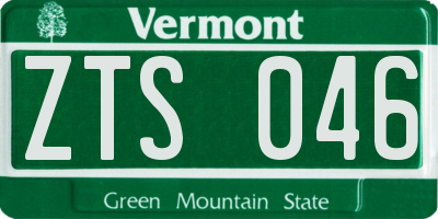 VT license plate ZTS046