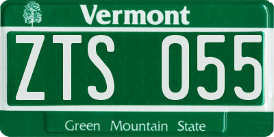 VT license plate ZTS055