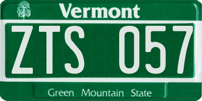 VT license plate ZTS057