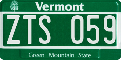 VT license plate ZTS059