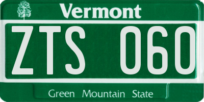 VT license plate ZTS060
