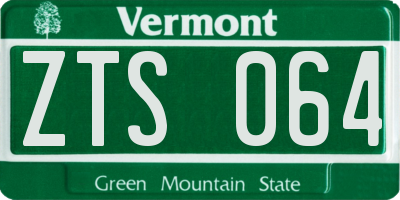 VT license plate ZTS064