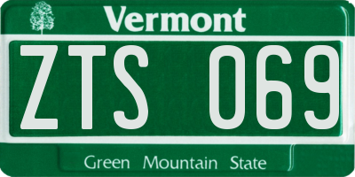 VT license plate ZTS069