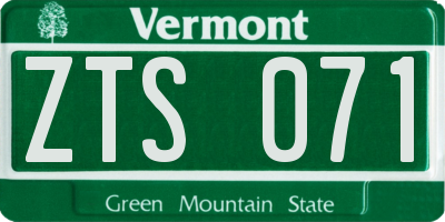 VT license plate ZTS071