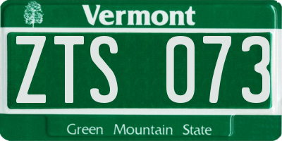VT license plate ZTS073