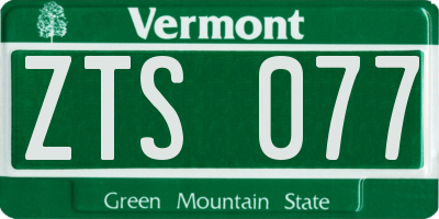 VT license plate ZTS077