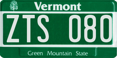 VT license plate ZTS080