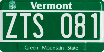 VT license plate ZTS081