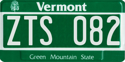 VT license plate ZTS082