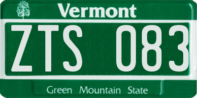 VT license plate ZTS083