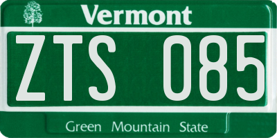 VT license plate ZTS085