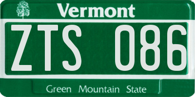 VT license plate ZTS086
