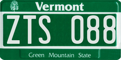 VT license plate ZTS088