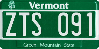 VT license plate ZTS091