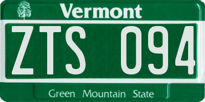 VT license plate ZTS094