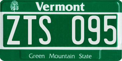 VT license plate ZTS095